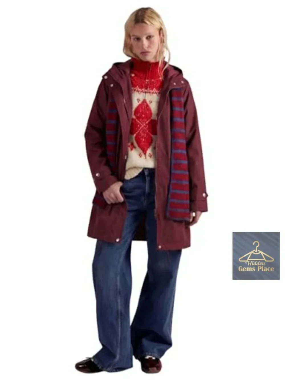 Waterproof Long Trench Raincoat for Women with Hood